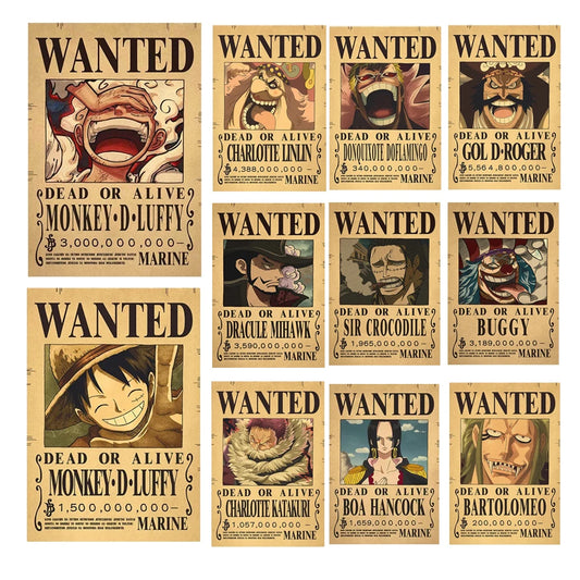 Affiches Wanted One Piece – Choisissez votre pirate préféré !